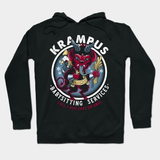 Krampus Babysitting Service - Creepy Cute Christmas - Goth Holiday Hoodie